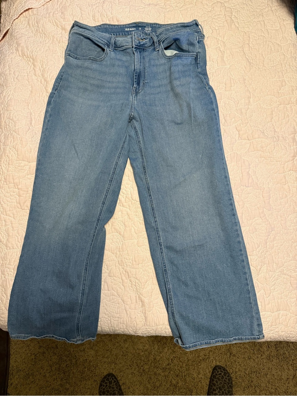 Old Navy Light Blue Wide-Leg Cropped Jeans
